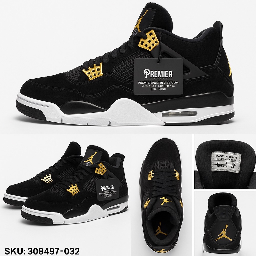 Air Jordan 4 Retro “Royalty” “Black/Gold” Men’s US 8/EU 41~VNDS~ original tag
